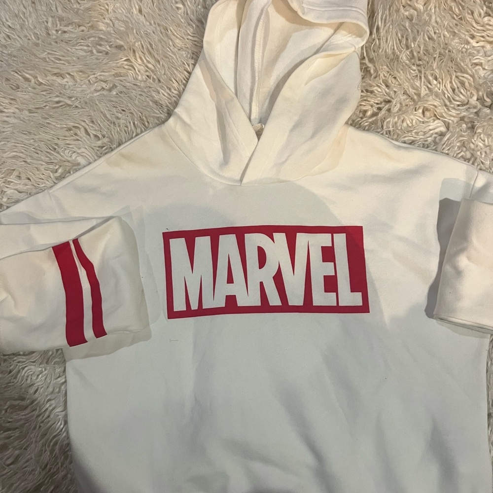 Marvel cropped Hoodie !(Red& White )